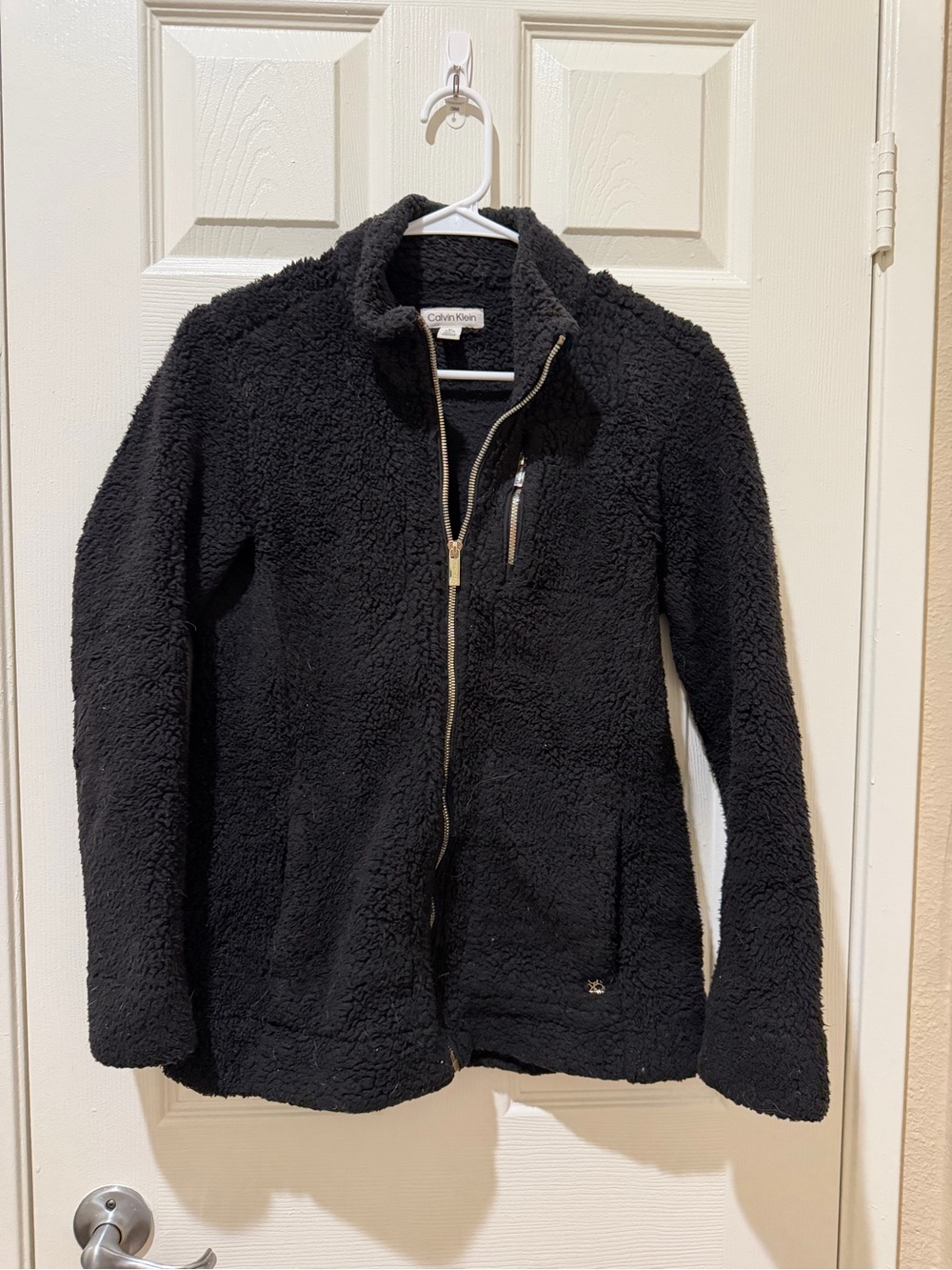 Calvin Klein Black Teddy Sherpa Zip Jacket